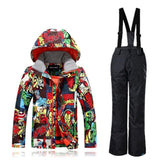 Winter Snow Suit for Kids Sets Skiing Jacket Boy Children Ski Suit Warm Snowboard Waterproof Windproof Skis Clothing