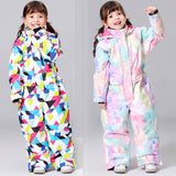 2019 New Kids Ski Suit For Girls Winter -30 temperature Children Windproof Waterproof Super Warm Snow Ski And Snowboard Clothes