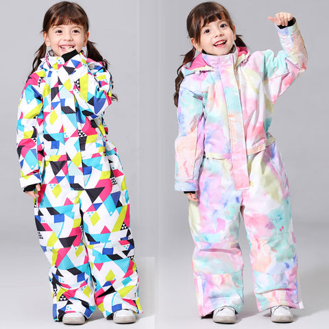 2019 New Kids Ski Suit For Girls Winter -30 temperature Children Windproof Waterproof Super Warm Snow Ski And Snowboard Clothes