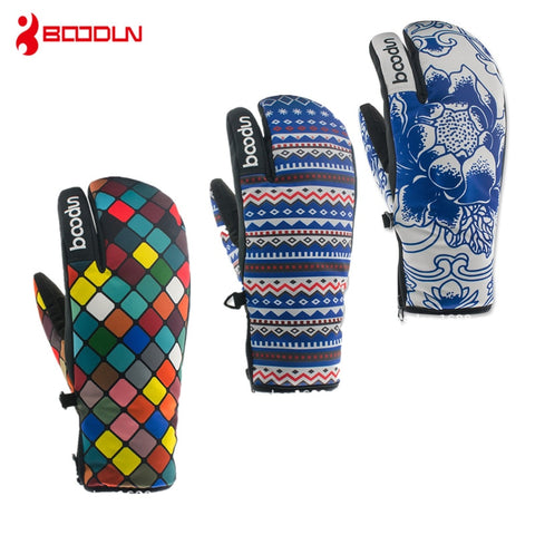Brand New Winter Snowboard Gloves for Women Ski Gloves Windproof Waterproof Non-slip Skating Skiing Gloves Cotton Warm Mittens