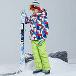 Boys Girls Kids Children Ski Suit Waterproof  Ski Jacket Snow Pants Thermal Boys Girls Winter Outdoor Hooded Clothes Costume Set
