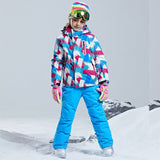 Boys Girls Kids Children Ski Suit Waterproof  Ski Jacket Snow Pants Thermal Boys Girls Winter Outdoor Hooded Clothes Costume Set