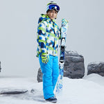 Boys Girls Kids Children Ski Suit Waterproof  Ski Jacket Snow Pants Thermal Boys Girls Winter Outdoor Hooded Clothes Costume Set