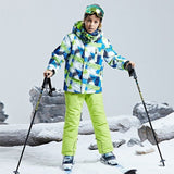 Boys Girls Kids Children Ski Suit Waterproof  Ski Jacket Snow Pants Thermal Boys Girls Winter Outdoor Hooded Clothes Costume Set