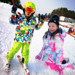High Quality Kids Ski Suit Super Warm Boys Girls Ski Jacket Pants Set Waterproof Snowboarding Jacket Winter Children Skiing Suit