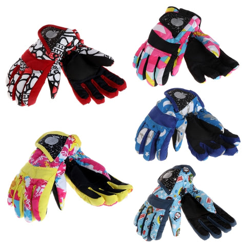 Children Winter Girls Boys Ski Skiing Bike Cycling Riding Warm Waterproof Windproof Winter Ski Gloves